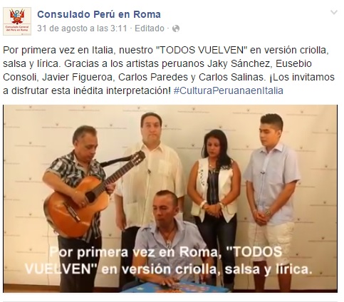 <p>La Asociación de Funcionarios Diplomáticos del Perú en Actividad se complace difundir la interpretación musical "TODOS VUELVEN" ...</p>

